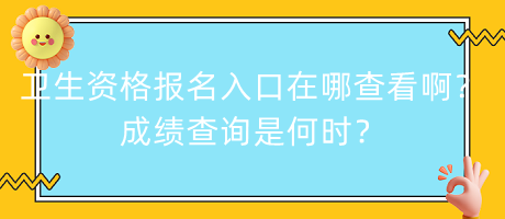 衛(wèi)生資格報(bào)名入口在哪查看?。砍煽儾樵兪呛螘r(shí)？