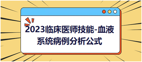 2023臨床執(zhí)業(yè)醫(yī)師技能-血液系統(tǒng)病例分析公式