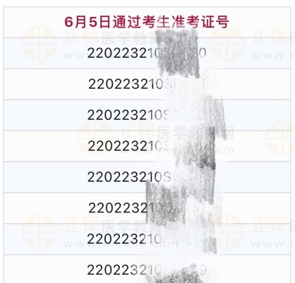 臨床助理醫(yī)師通過考生準(zhǔn)考證號(hào)