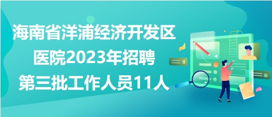 海南省洋浦經(jīng)濟(jì)開發(fā)區(qū)醫(yī)院2023年招聘第三批工作人員11人
