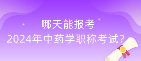 哪天能報考2024年中藥學(xué)職稱考試？
