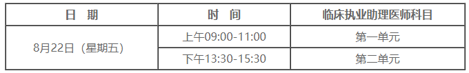 2025年臨床助理醫(yī)師綜合筆試考試時間